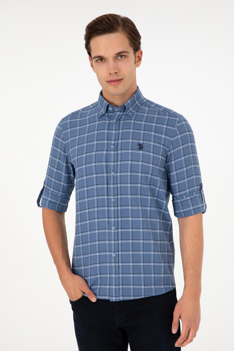 Erkek Saks Uzun Kollu Gömlek - 50296615016