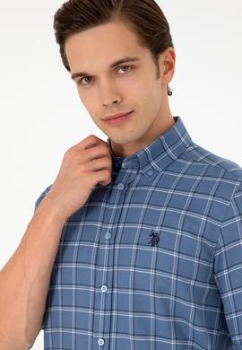 Erkek Saks Uzun Kollu Gömlek - 50296615016