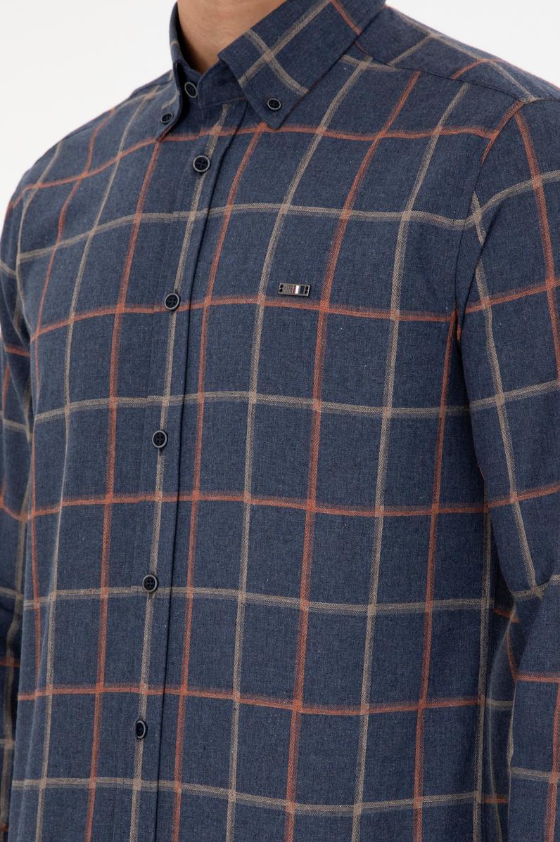 Erkek Lacivert Uzun Kollu Gömlek