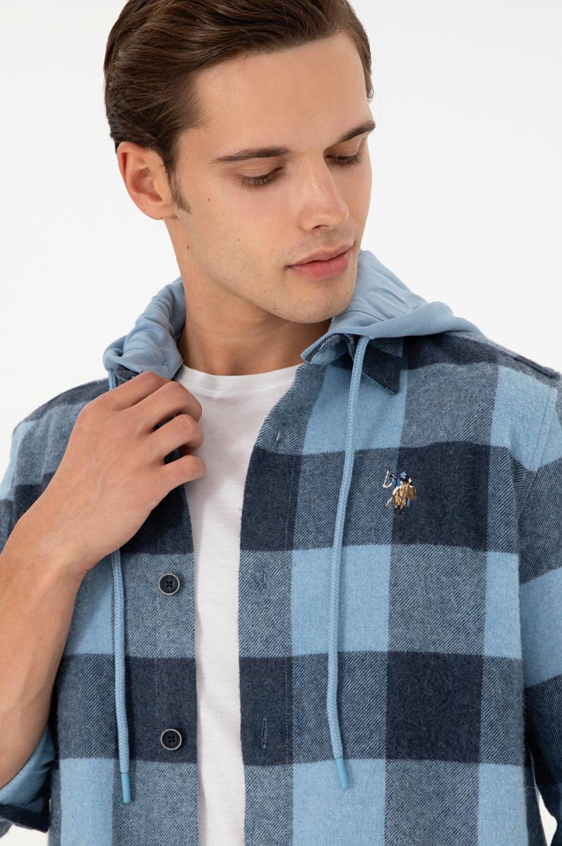 Erkek Saks Uzun Kollu Gömlek