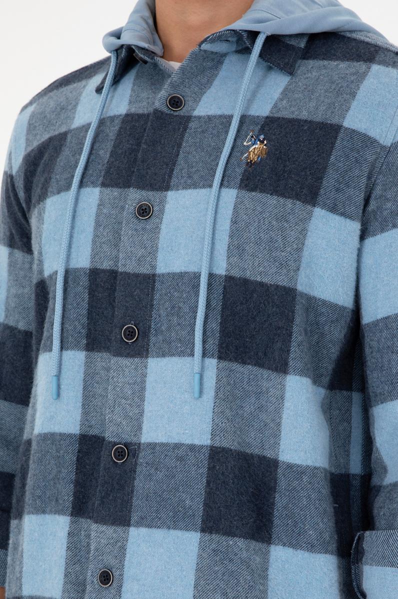 Erkek Saks Uzun Kollu Gömlek