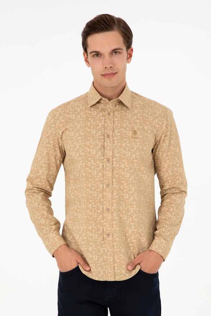 Erkek Kum Uzun Kollu Gömlek