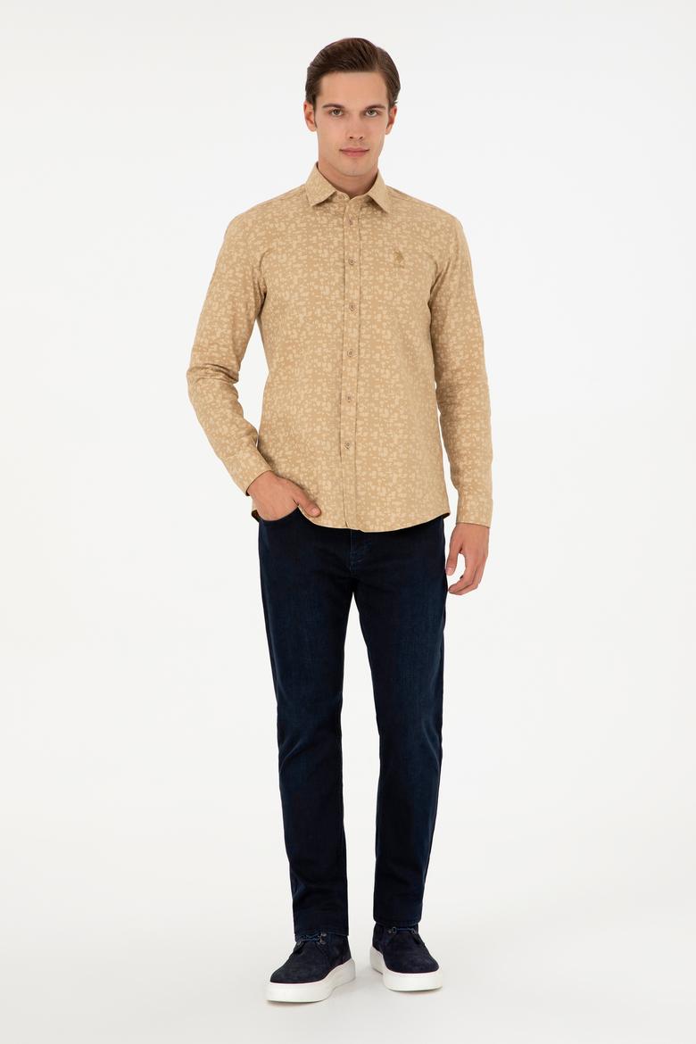 Erkek Kum Uzun Kollu Gömlek - 50292109002