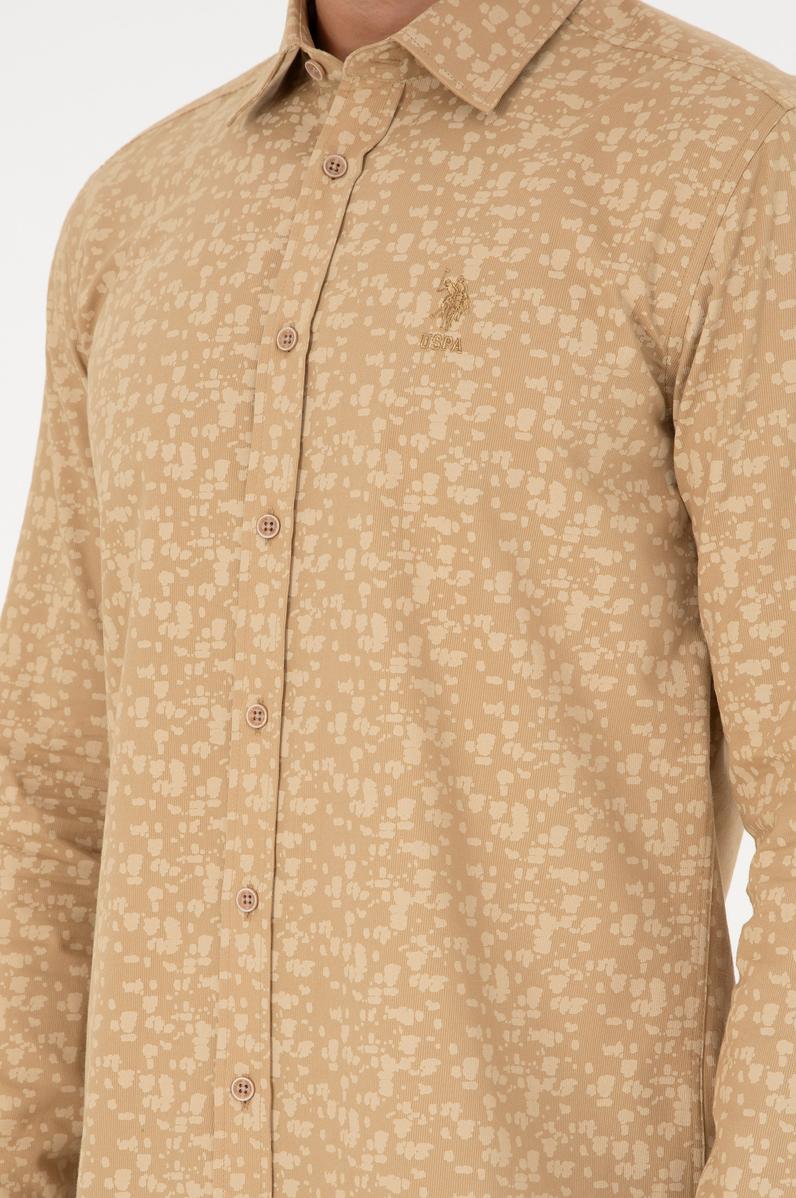 Erkek Kum Uzun Kollu Gömlek