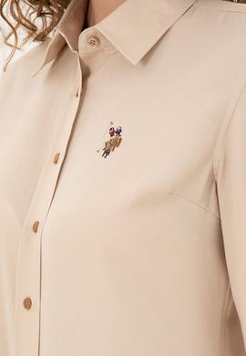 Kadın Kum Uzun Kollu Basic Gömlek - 50295704058