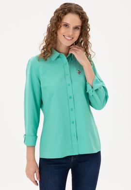 Kadın Mint Uzun Kollu Basic Gömlek - 50295704066