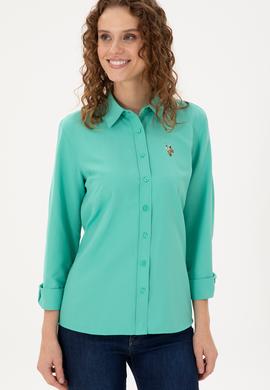 Kadın Mint Uzun Kollu Basic Gömlek - 50295704066