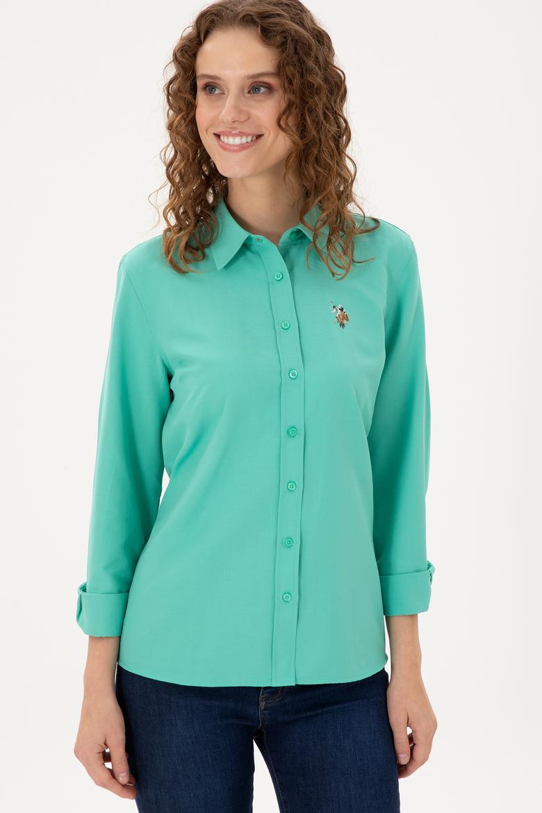 Kadın Mint Uzun Kollu Basic Gömlek - 50295704066