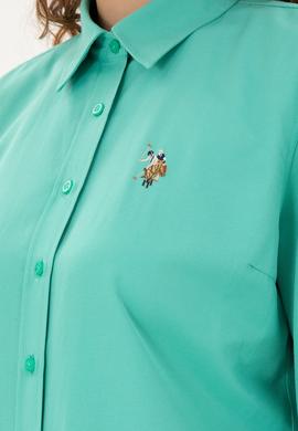 Kadın Mint Uzun Kollu Basic Gömlek - 50295704066