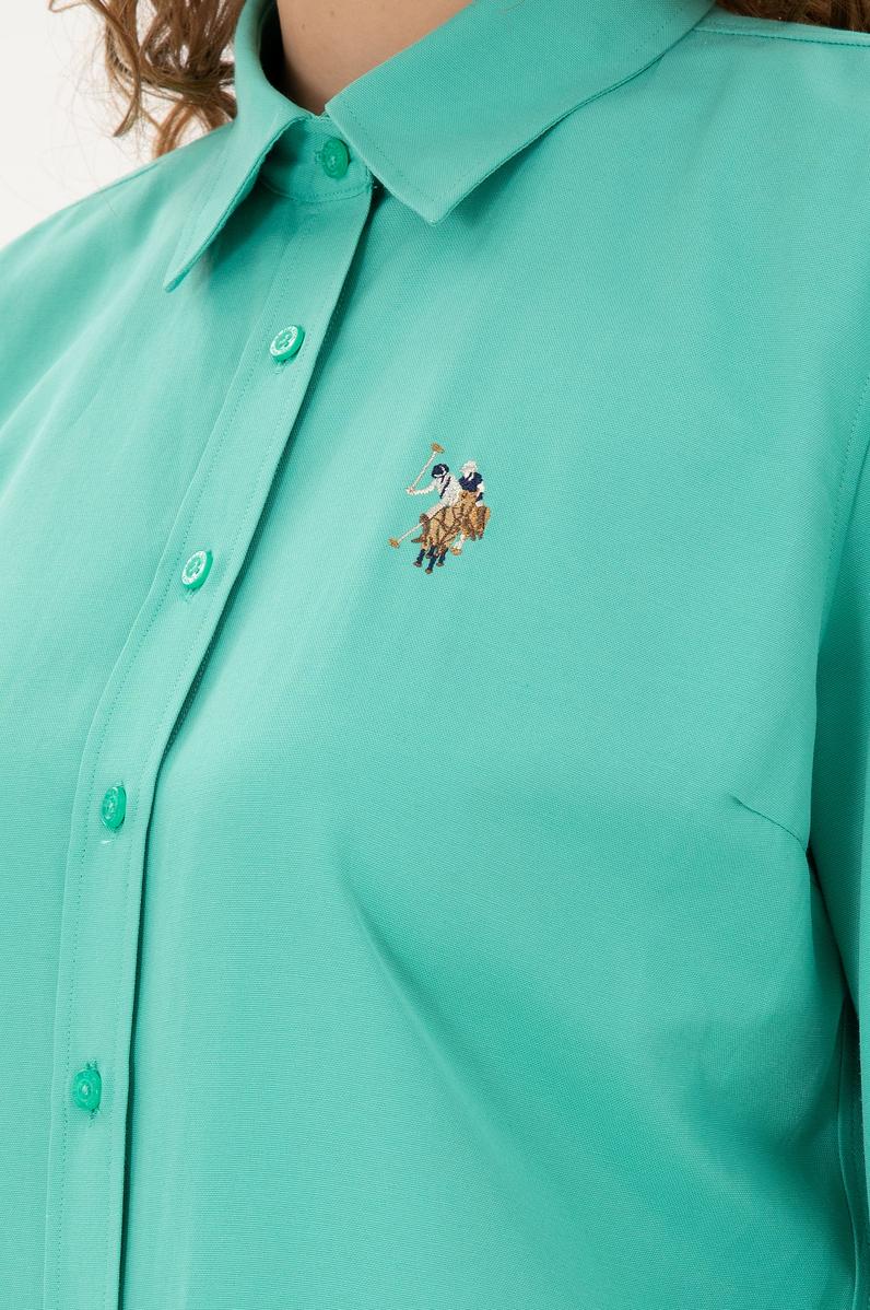 Kadın Mint Uzun Kollu Basic Gömlek