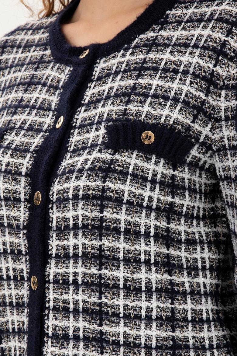 Kadın Lacivert Triko Hırka - 50294222005