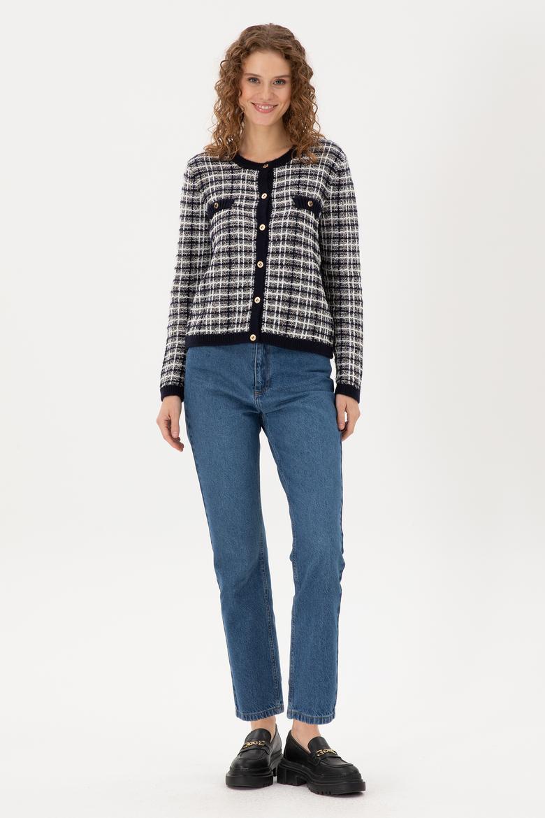 Kadın Lacivert Triko Hırka - 50294222005