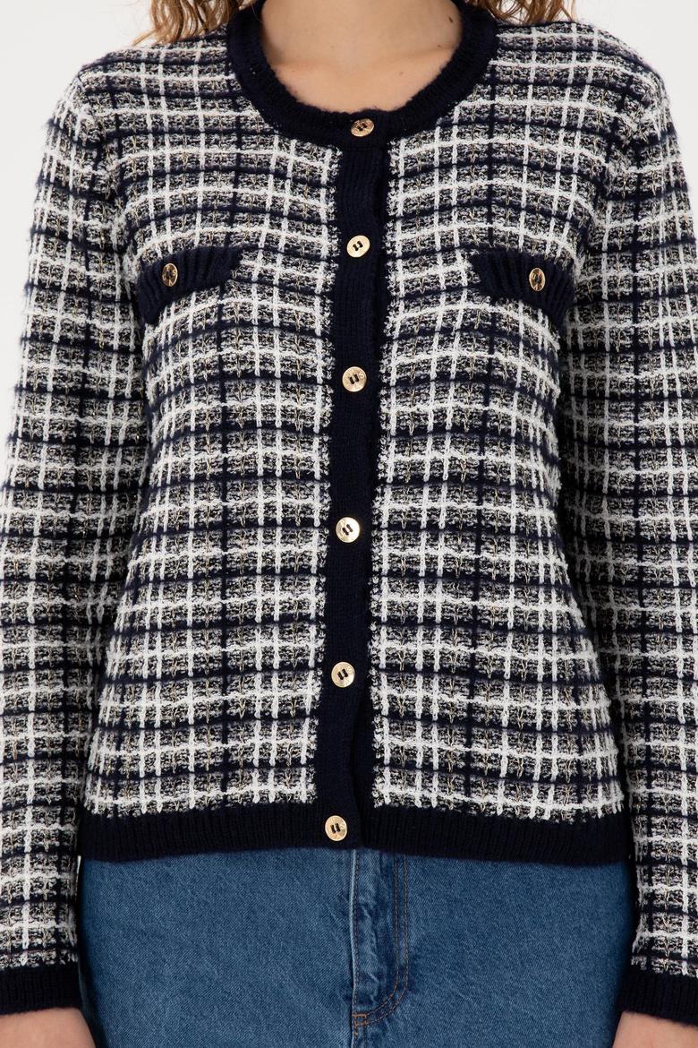 Kadın Lacivert Triko Hırka - 50294222005