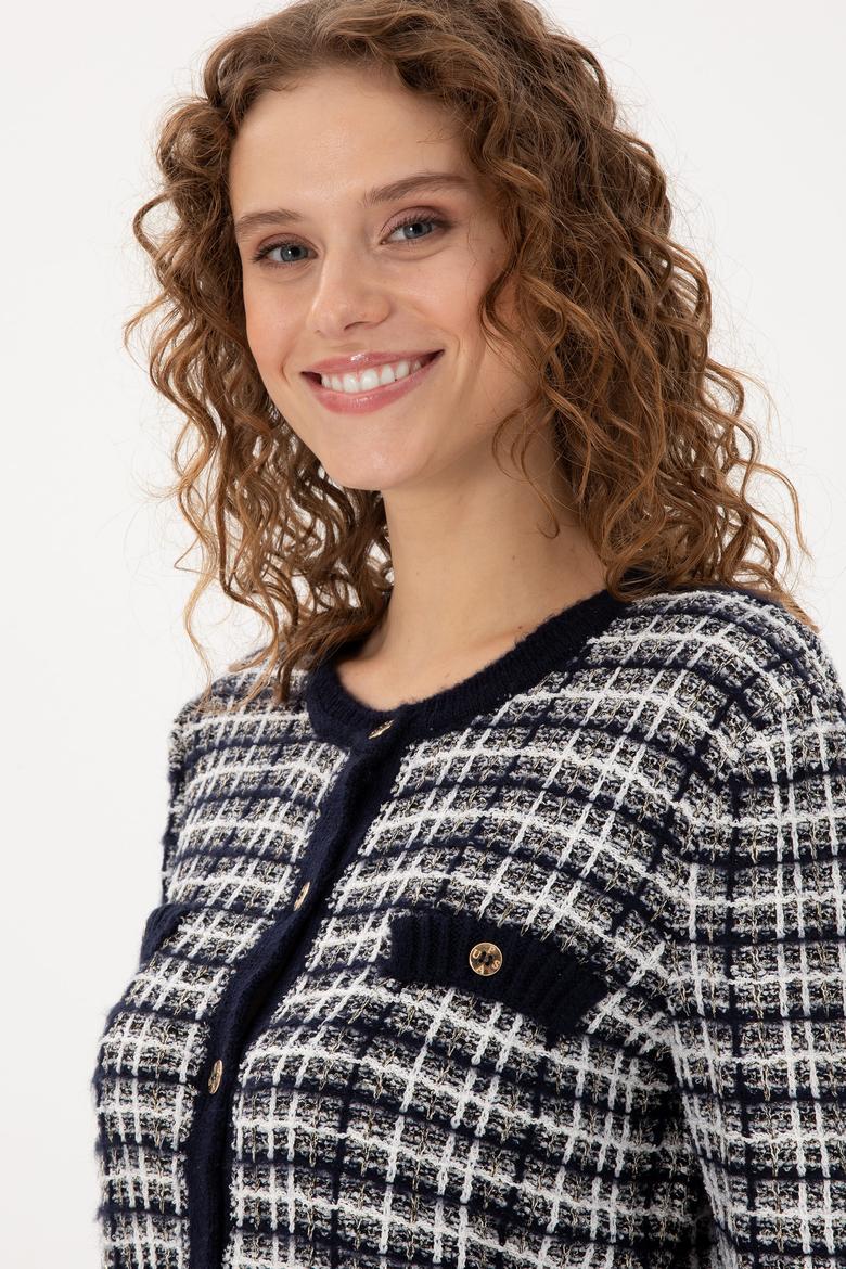 Kadın Lacivert Triko Hırka - 50294222005