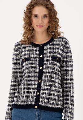 Kadın Lacivert Triko Hırka - 50294222005