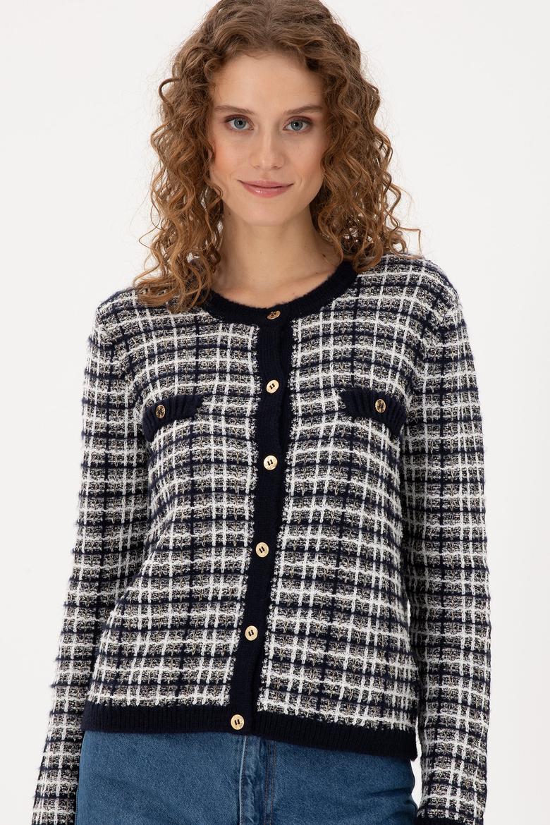 Kadın Lacivert Triko Hırka - 50294222005