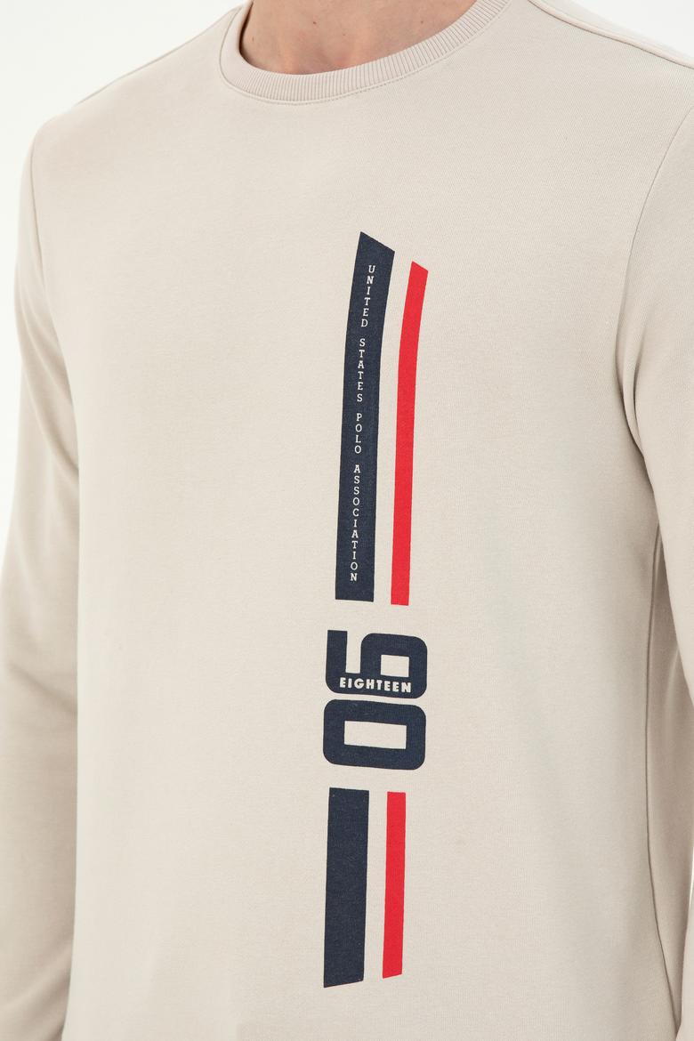 Erkek Regular Fit Bisiklet Yaka Taş Sweatshirt - 50293441017