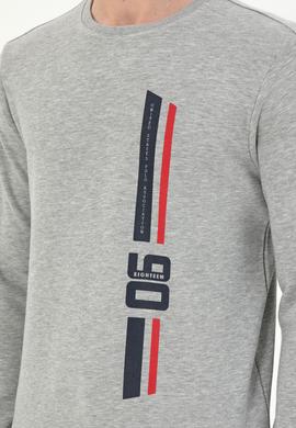 Erkek Regular Fit Bisiklet Yaka Gri Melanj Sweatshirt - 50293441001