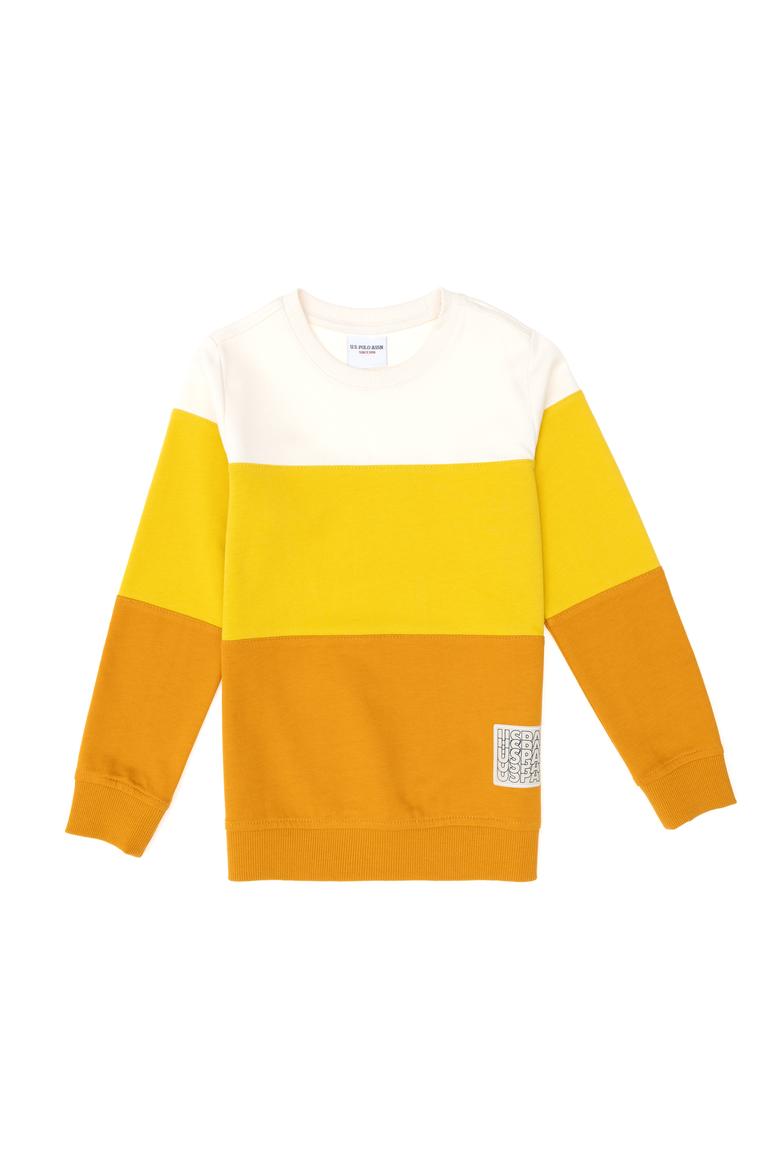 Erkek Çocuk Hardal Bisiklet Yaka Sweatshirt