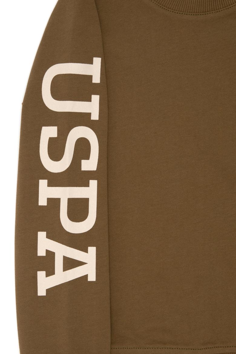 Erkek Çocuk Haki Bisiklet Yaka Sweatshirt - 50293643017