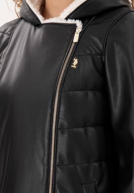 Kadın Siyah Deri Ceket - 50297225005