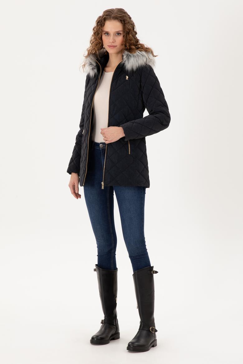 Kadın Lacivert Deri Mont - 50297230013