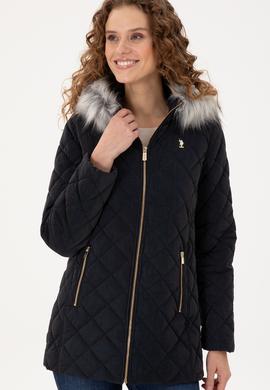 Kadın Lacivert Deri Mont - 50297230013