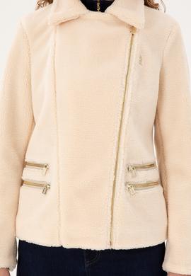 Kadın Ekru Deri Ceket - 50297227006