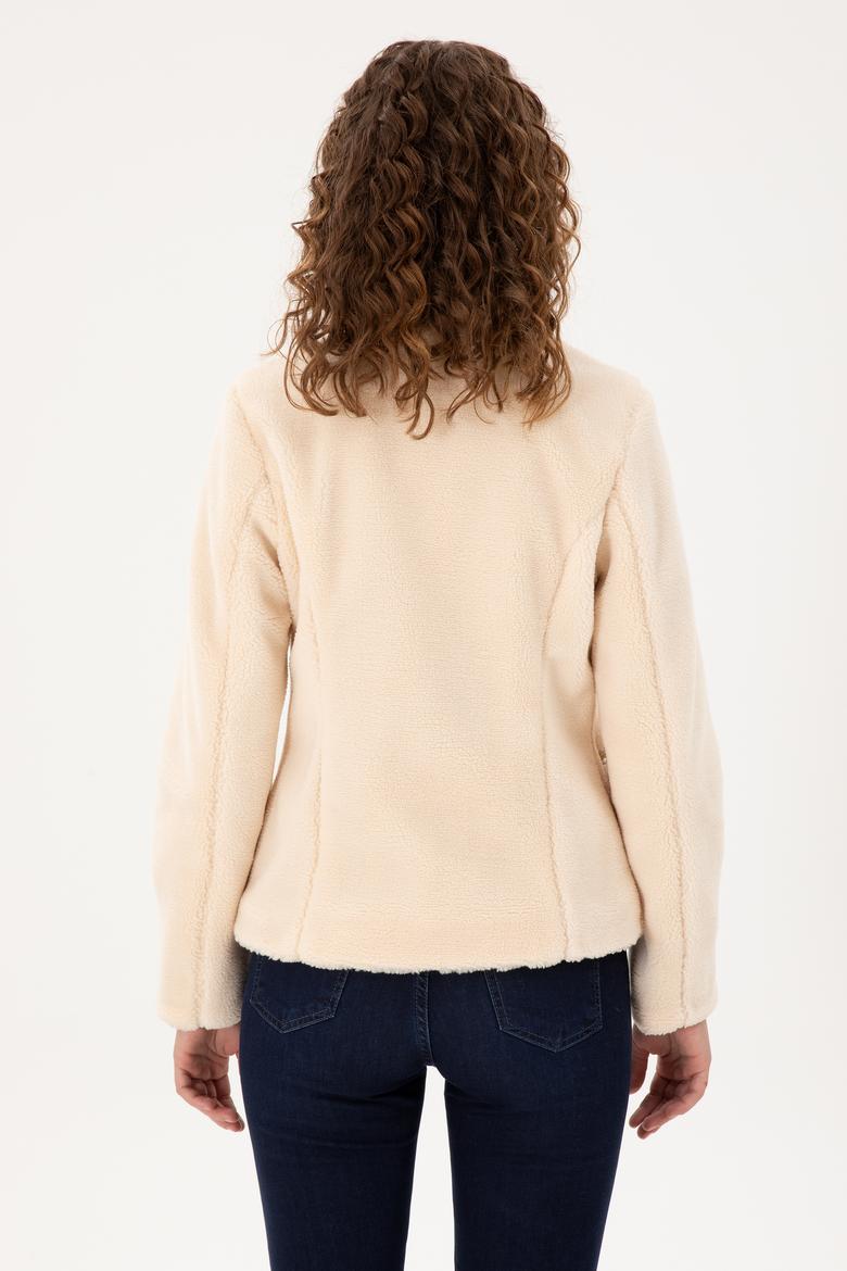 Kadın Ekru Deri Ceket - 50297227006