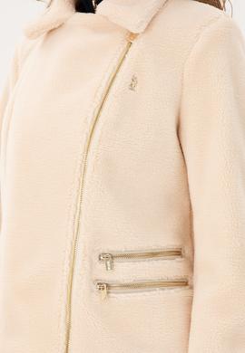 Kadın Ekru Deri Ceket - 50297227006