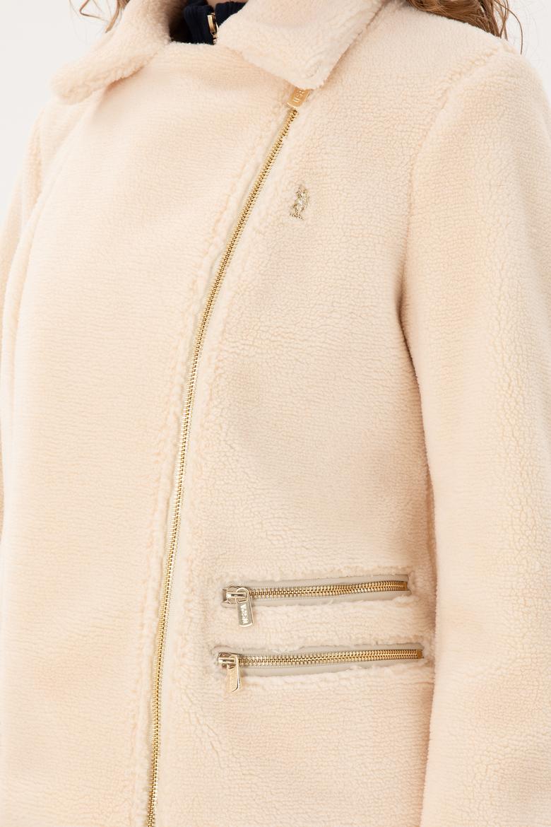 Kadın Ekru Deri Ceket - 50297227006