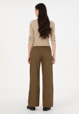 Kadın Haki Kanvas Pantolon - 50290893004