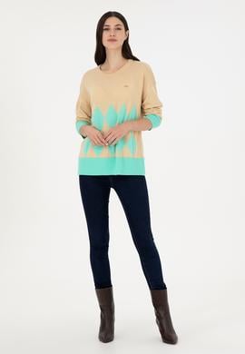 Kadın Kum Bisiklet Yaka Kazak - 50291623028