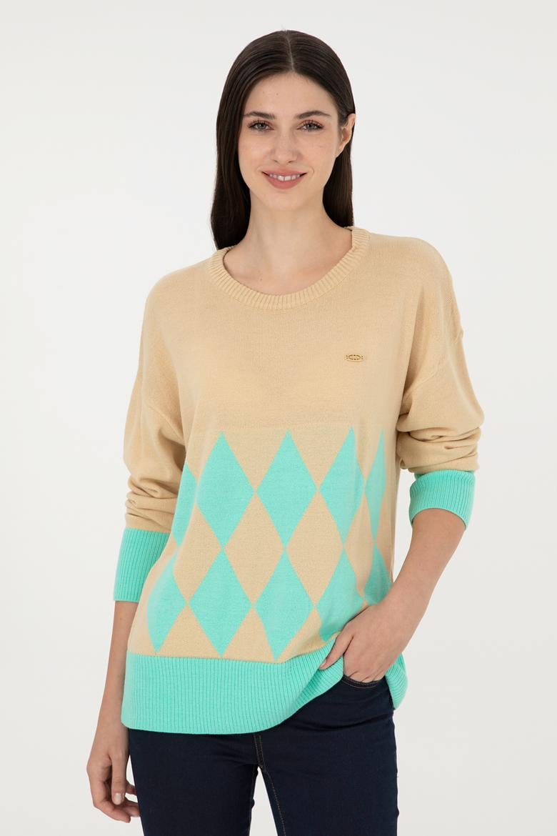 Kadın Kum Bisiklet Yaka Kazak - 50291623028