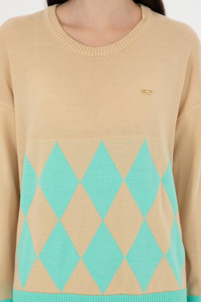 Kadın Kum Bisiklet Yaka Kazak - 50291623028