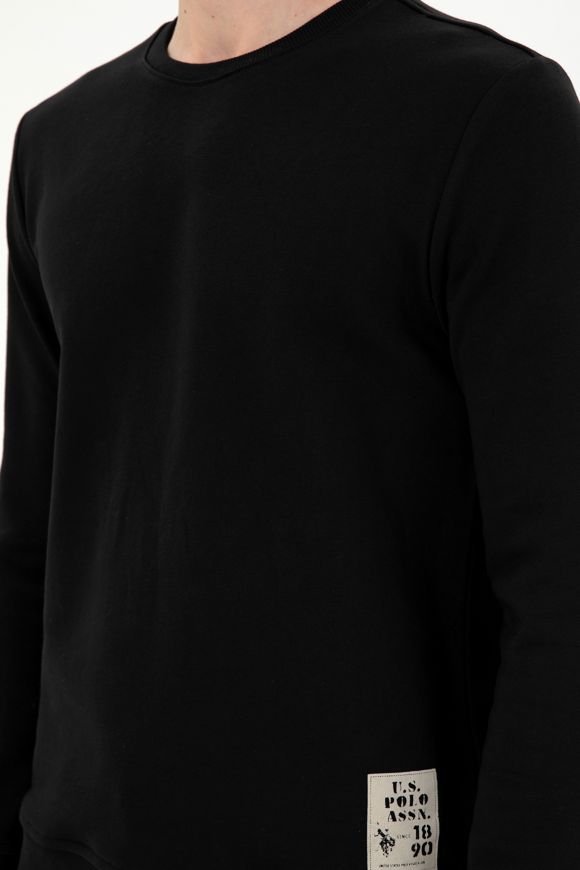 Erkek Regular Fit Bisiklet Yaka Siyah Sweatshirt - Image 7