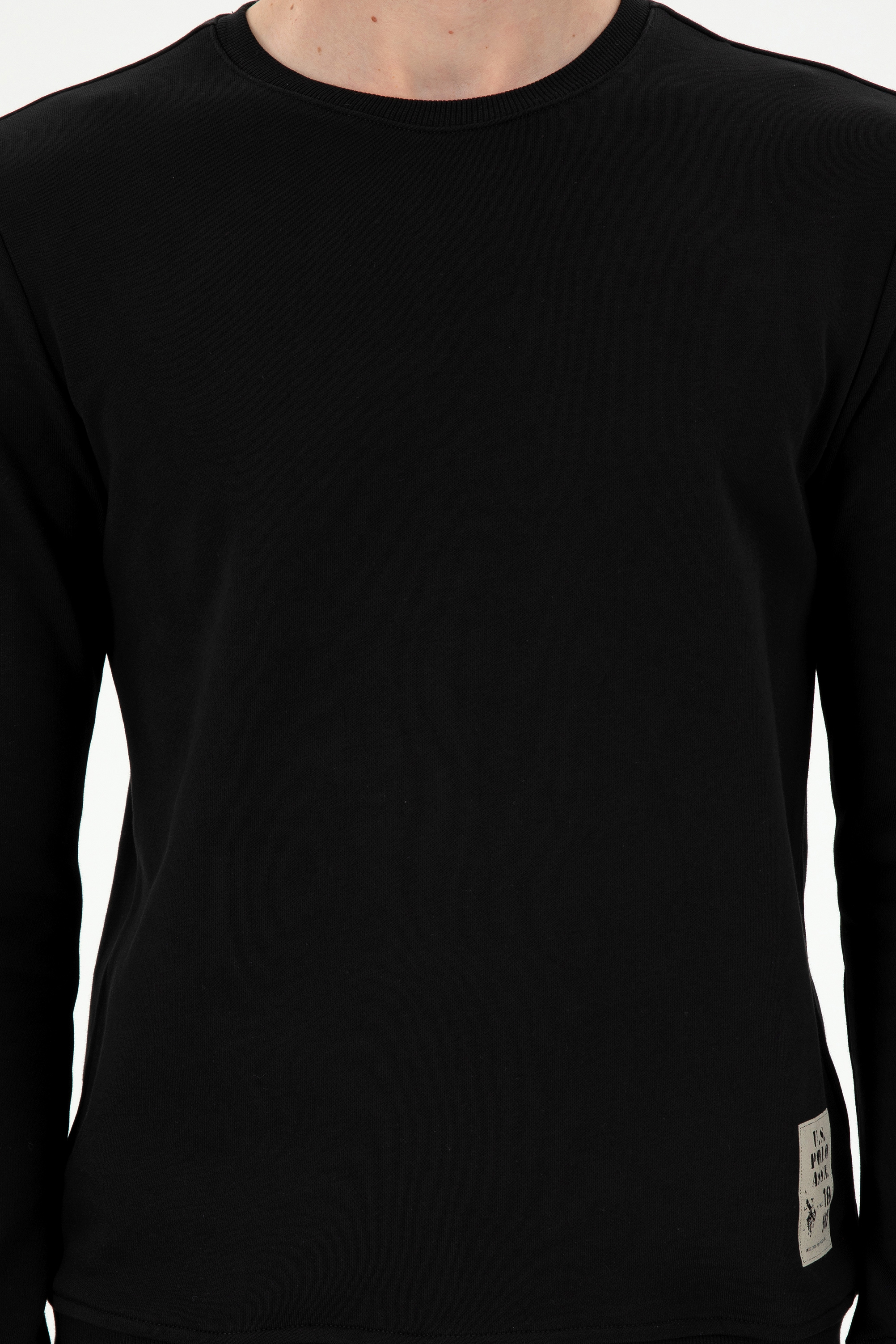 Erkek Regular Fit Bisiklet Yaka Siyah Sweatshirt - Image 6