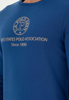 Erkek Regular Fit Bisiklet Yaka İndigo Sweatshirt - 50293424039