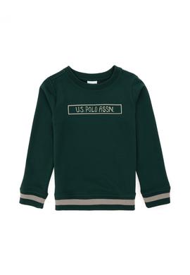 Erkek Çocuk Koyu Yeşil Bisiklet Yaka Sweatshirt - 50293608042