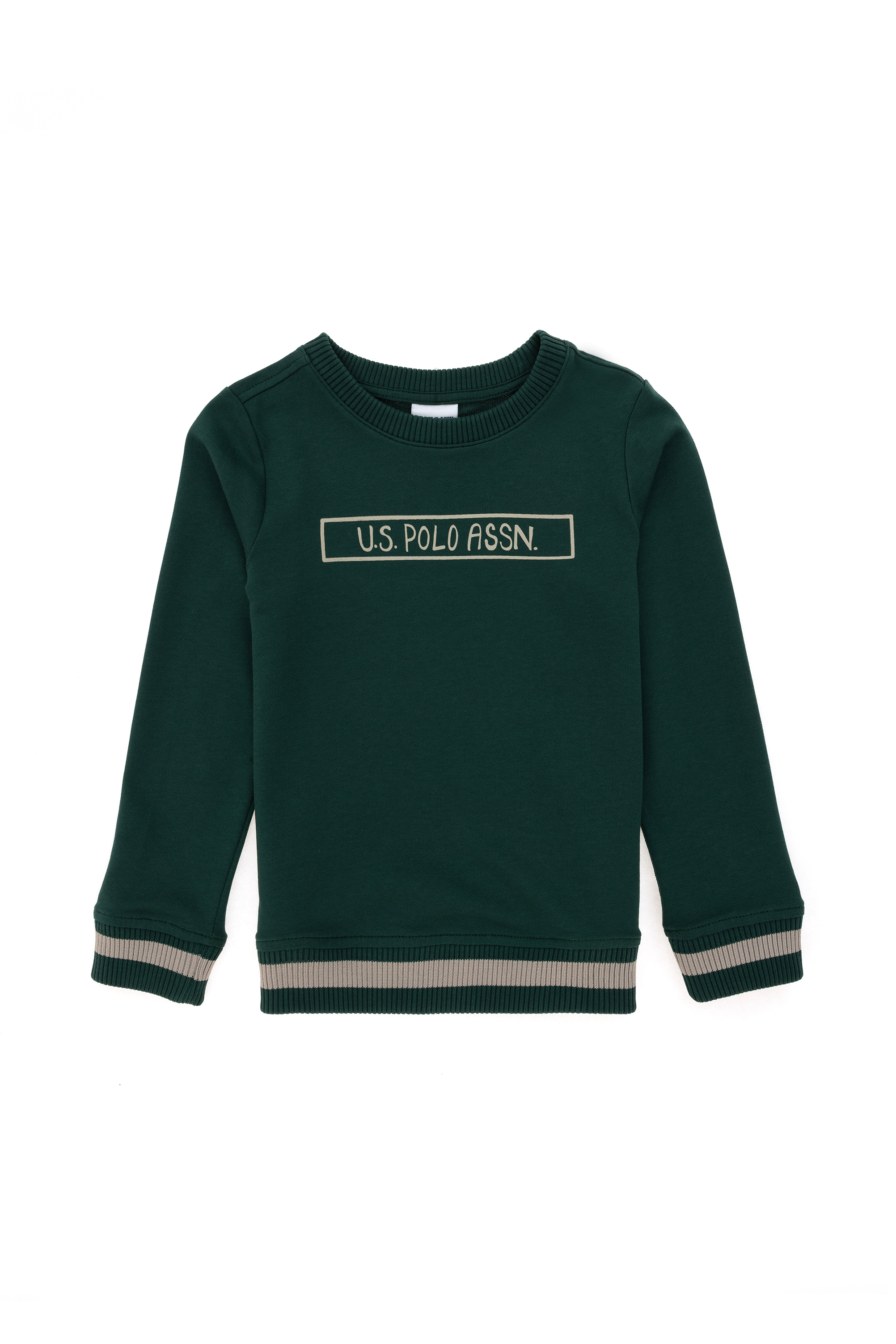 Erkek Çocuk Koyu Yeşil Bisiklet Yaka Sweatshirt - Image 3