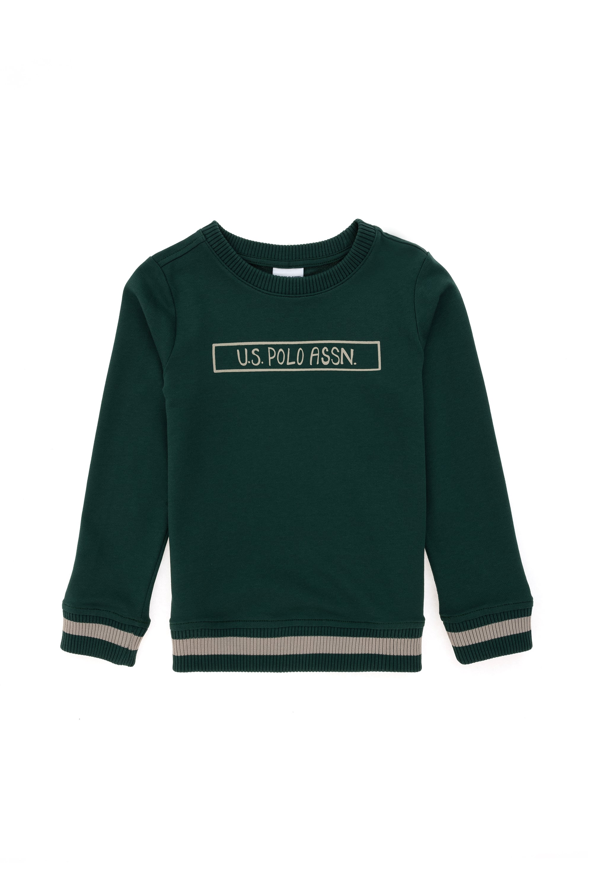 Erkek Çocuk Koyu Yeşil Bisiklet Yaka Sweatshirt