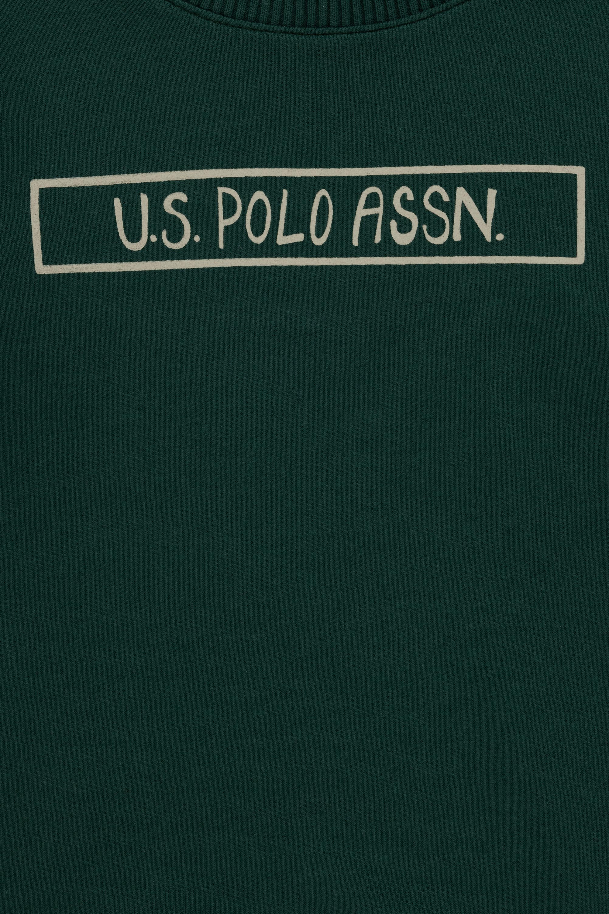 Erkek Çocuk Koyu Yeşil Bisiklet Yaka Sweatshirt - Image 5