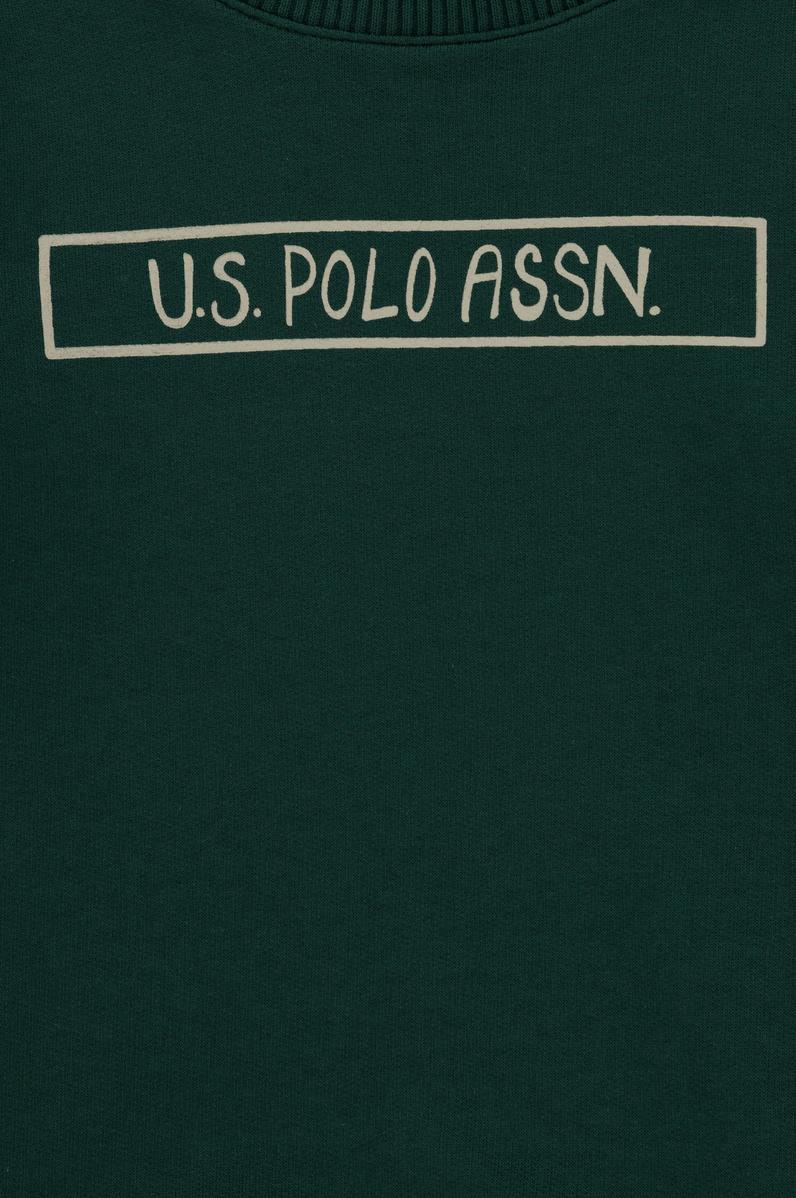 Erkek Çocuk Koyu Yeşil Bisiklet Yaka Sweatshirt