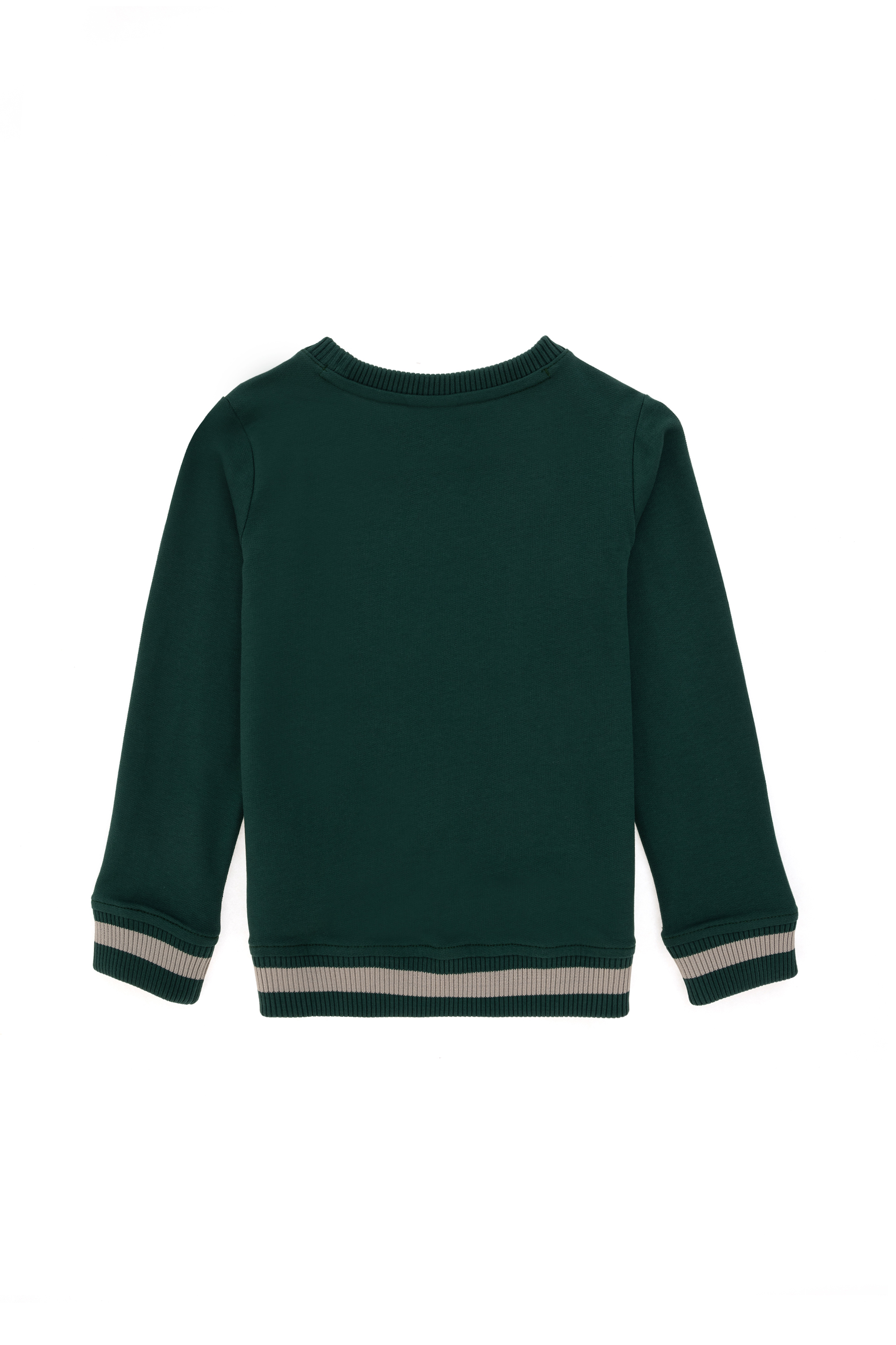 Erkek Çocuk Koyu Yeşil Bisiklet Yaka Sweatshirt - Image 4