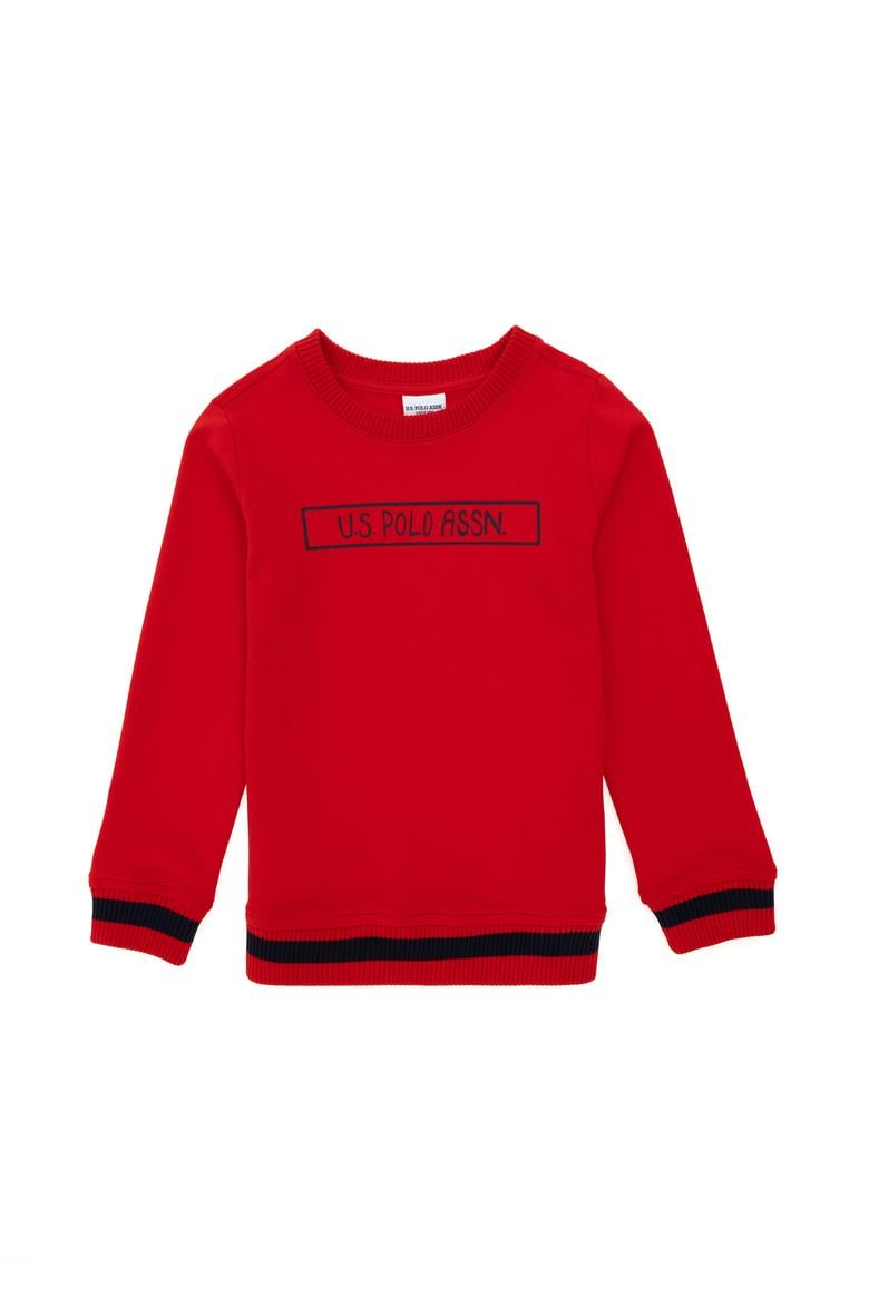 Erkek Çocuk Kırmızı Bisiklet Yaka Sweatshirt