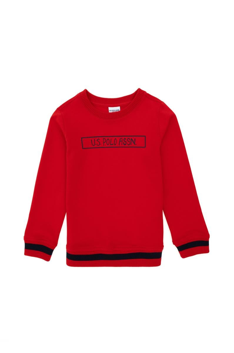 Erkek Çocuk Kırmızı Bisiklet Yaka Sweatshirt