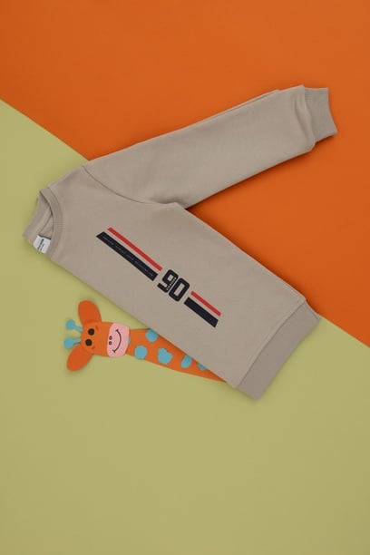 Erkek Çocuk Taş Bisiklet Yaka Sweatshirt