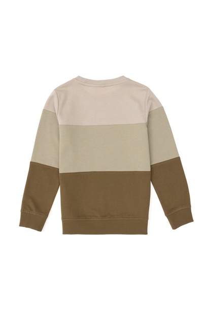 Erkek Çocuk Haki Bisiklet Yaka Sweatshirt
