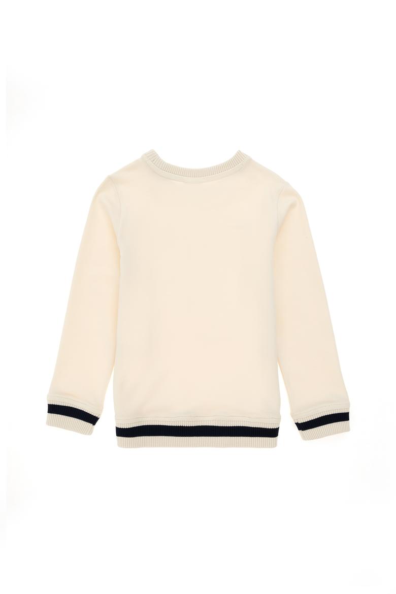 Erkek Çocuk Krem Bisiklet Yaka Sweatshirt - 50293608027