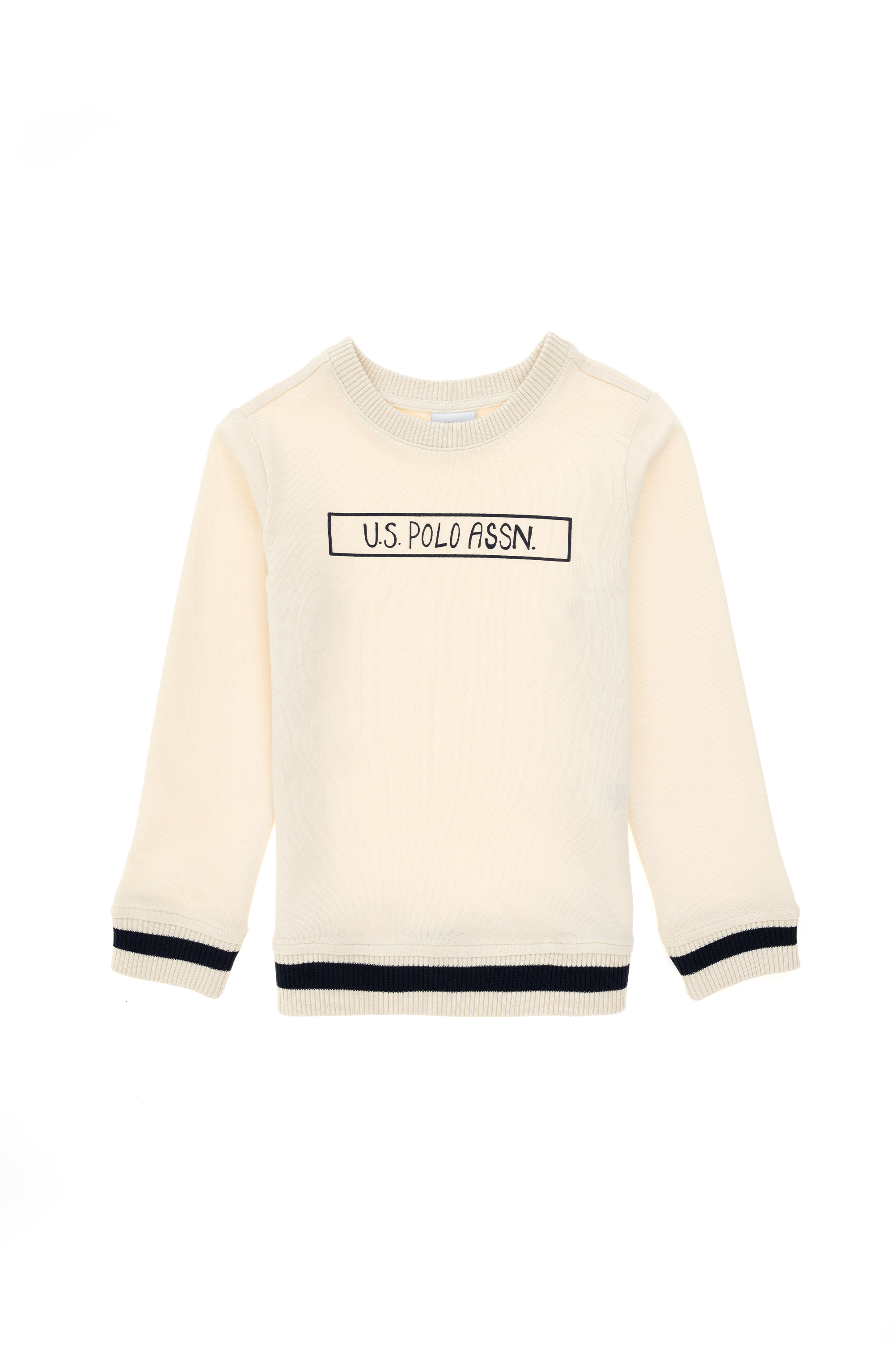 Erkek Çocuk Krem Bisiklet Yaka Sweatshirt - Image 2